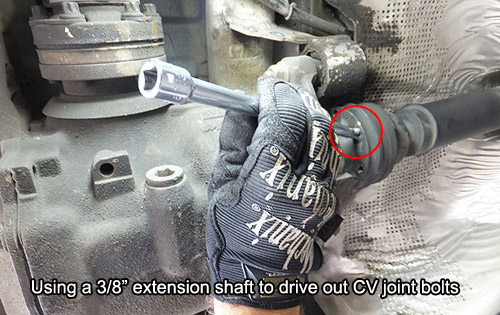 Removing CV Joint Bolts