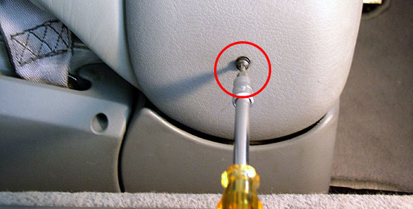 Seat back screws