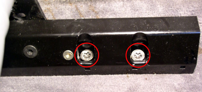 Seat rail bolts, rear